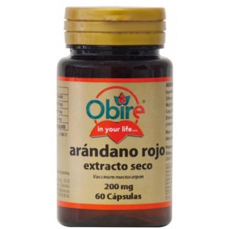 ARÁNDANO ROJO EXTRACTO SECO 60 CÁPSULAS 200 MG OBIRE ARÁNDANO ROJO EXTRACTO SECO 60 CÁPSULAS 200 MG OBIRE