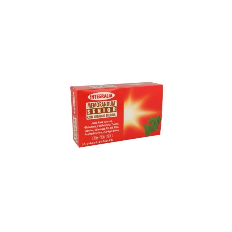 ¡OFERTA -25 %! MEMORANDUM SENIOR CON GINKGO 20 VIALES INTEGRALIA - ¡OFERTA -25 %! MEMORANDUM SENIOR CON GINKGO 20 VIALES INTEGRALIA -