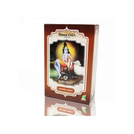 HENNA  polvo  CASTAÑO MEDIO  100GR RADHE SHYAM - 