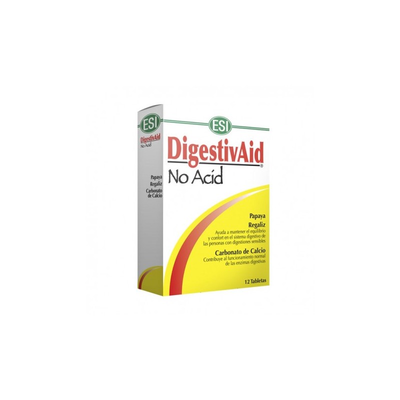 DIGESTIVAID NO ACID 12 COMPRIMIDOS MASTICABLES ESI - 