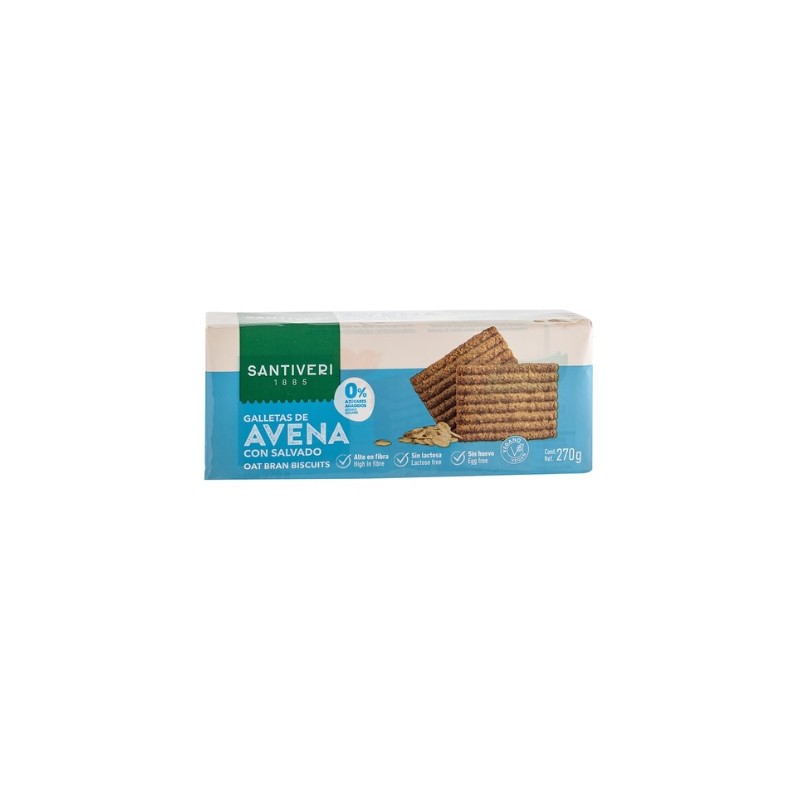 GALLETAS DE AVENA CON SALVADO 270 GR SANTIVERI - GALLETAS DE AVENA CON SALVADO 270 GR SANTIVERI -