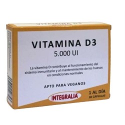 ¡OFERTA! VITAMINA D3 5000 UI 30 CÁPSULAS INTEGRALIA - 