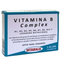 ¡OFERTA! VITAMINA B COMPLEX 30 CÁPSULAS INTEGRALIA - 