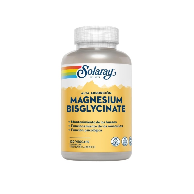 BISGLICINATO DE MAGNESIO 120 CAPSULAS SOLARAY BISGLICINATO DE MAGNESIO 120 CAPSULAS SOLARAY