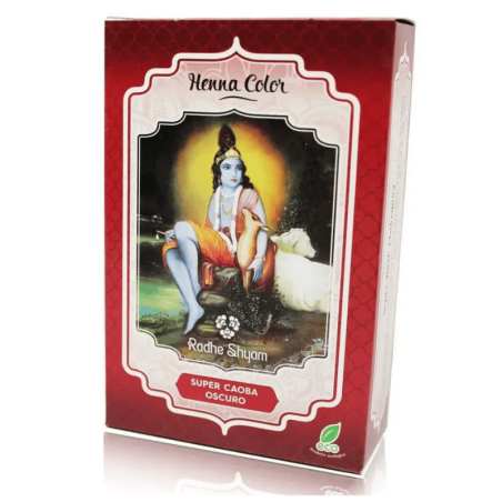 Henna Super Caoba Oscuro Radhe Shyam 130g | Tinte Vegetal Ecológico