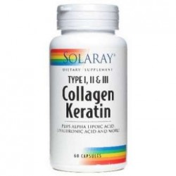 Collagen Keratin   60 Cápsulas  Solaray